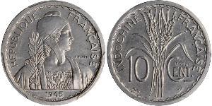 10 Cent Indochine française (1887-1954) Aluminium/Nickel 