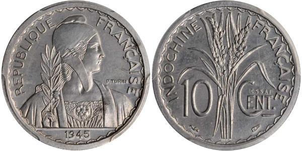 10 Cent Indochine française (1887-1954) Aluminium/Nickel 