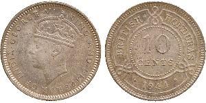 10 Cent British Honduras (1862-1981) Argent George VI (1895-1952)