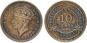 10 Cent British Honduras (1862-1981) Argent George VI (1895-1952)