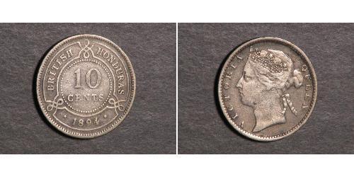 10 Cent British Honduras (1862-1981) Argent Victoria (1819 - 1901)