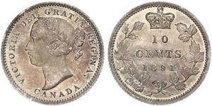 10 Cent Canada Argent Victoria (1819 - 1901)