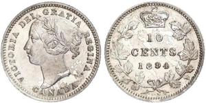 10 Cent Canada Argent Victoria (1819 - 1901)