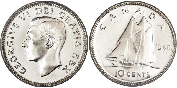 10 Cent Canada Argent George VI (1895-1952)