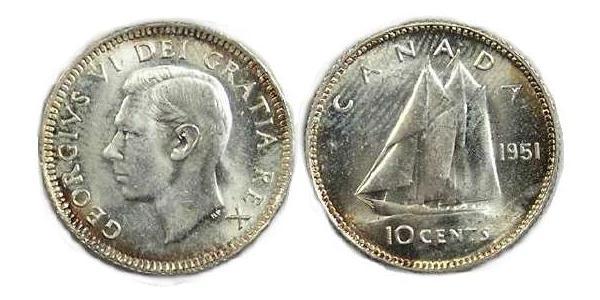 10 Cent Canada Argent George VI (1895-1952)