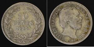 10 Cent Royaume des Pays-Bas (1815 - ) Argent Guillaume III (roi des Pays-Bas)