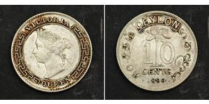 10 Cent Sri Lanka Argent Victoria (1819 - 1901)