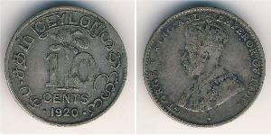 10 Cent Sri Lanka Argent George V (1865-1936)