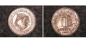 10 Cent Sri Lanka Argent Victoria (1819 - 1901)