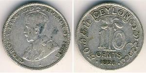 10 Cent Sri Lanka Argent George V (1865-1936)