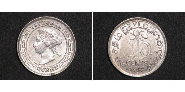 10 Cent Sri Lanka Argent Victoria (1819 - 1901)