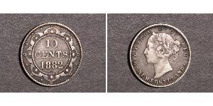 10 Cent Terre-Neuve-et-Labrador Argent Victoria (1819 - 1901)