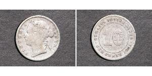 10 Cent Établissements des détroits (1826 - 1946) Argent Victoria (1819 - 1901)