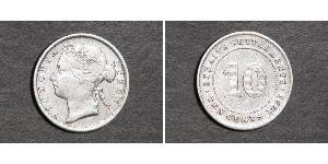 10 Cent Établissements des détroits (1826 - 1946) Argent Victoria (1819 - 1901)