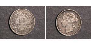 10 Cent British Honduras (1862-1981) Argento Vittoria (1819 - 1901)