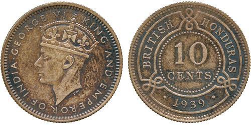 10 Cent British Honduras (1862-1981) Argento Giorgio VI (1895-1952)