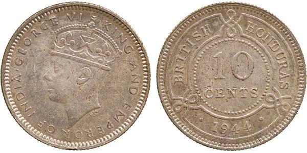 10 Cent British Honduras (1862-1981) Argento Giorgio VI (1895-1952)