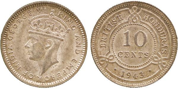 10 Cent British Honduras (1862-1981) Argento Giorgio VI (1895-1952)