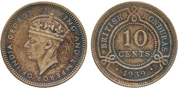 10 Cent British Honduras (1862-1981) Argento Giorgio VI (1895-1952)