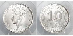 10 Cent British Malaya Argento Giorgio VI (1895-1952)