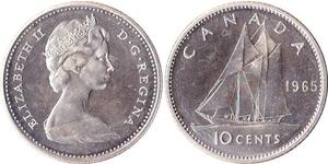 10 Cent Canada Argento Elisabetta II (1926-2022)