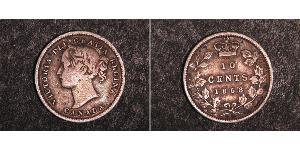 10 Cent Canada Argento Vittoria (1819 - 1901)