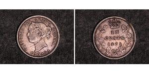 10 Cent Canada Argento Vittoria (1819 - 1901)