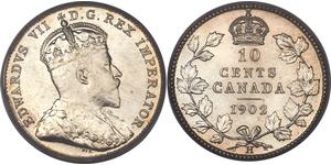 10 Cent Canada Argento Edoardo VII (1841-1910)