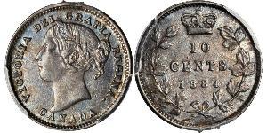 10 Cent Canada Argento Vittoria (1819 - 1901)