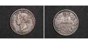 10 Cent Canada Argento Vittoria (1819 - 1901)