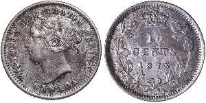 10 Cent Canada Argento Vittoria (1819 - 1901)