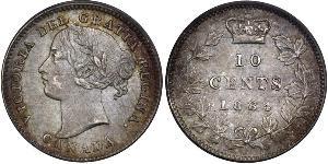 10 Cent Canada Argento Vittoria (1819 - 1901)