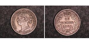 10 Cent Canada Argento Vittoria (1819 - 1901)