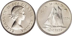 10 Cent Canada Argento Elisabetta II (1926-2022)