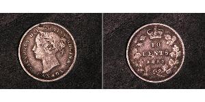 10 Cent Canada Argento Vittoria (1819 - 1901)