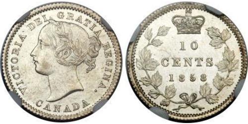 10 Cent Canada Argento Vittoria (1819 - 1901)