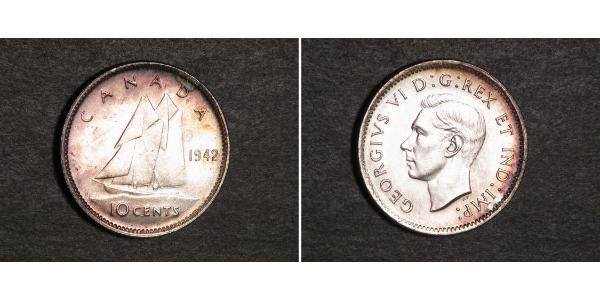 10 Cent Canada Argento Giorgio VI (1895-1952)