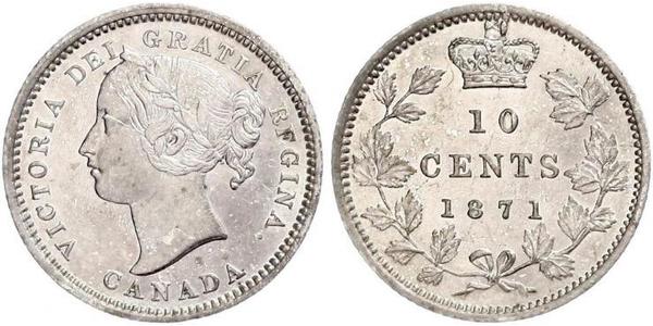 10 Cent Canada Argento Vittoria (1819 - 1901)