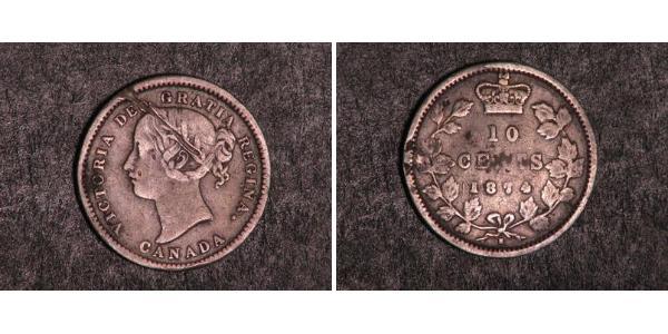 10 Cent Canada Argento Vittoria (1819 - 1901)