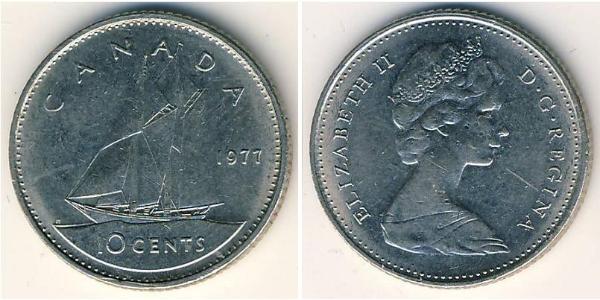 10 Cent Canada Argento Elisabetta II (1926-2022)