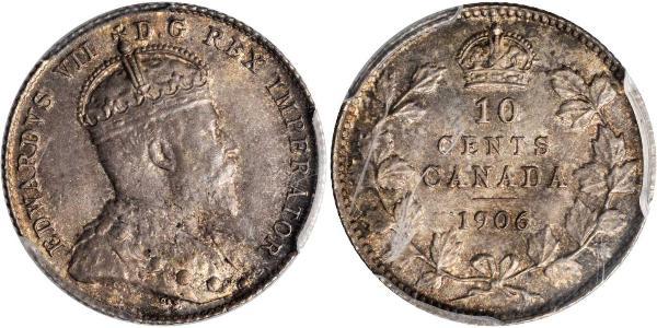 10 Cent Canada Argento Edoardo VII (1841-1910)