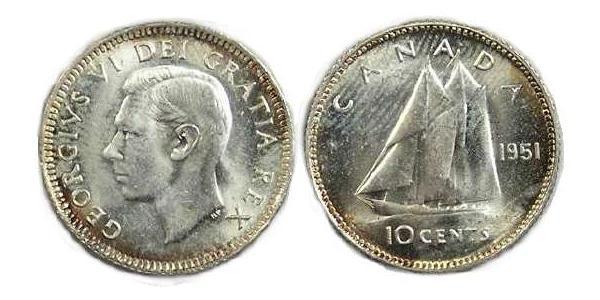 10 Cent Canada Argento Giorgio VI (1895-1952)