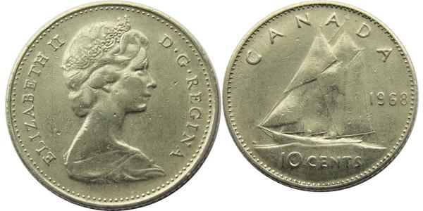 10 Cent Canada Argento Elisabetta II (1926-2022)