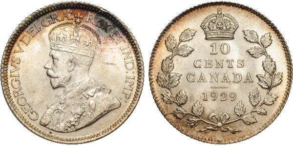 10 Cent Canada Argento Giorgio V (1865-1936)