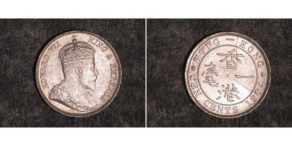 10 Cent Hong Kong Argento Edoardo VII (1841-1910)