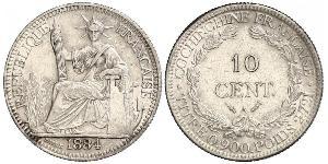 10 Cent Indocina francese (1887-1954) Argento 