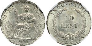 10 Cent Indocina francese (1887-1954) Argento 