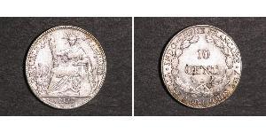 10 Cent Indocina francese (1887-1954) Argento 