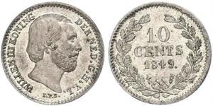 10 Cent Regno dei Paesi Bassi (1815 - ) Argento Guglielmo III dei Paesi Bassi