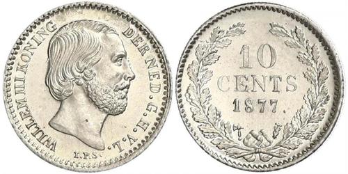 10 Cent Regno dei Paesi Bassi (1815 - ) Argento Guglielmo III dei Paesi Bassi